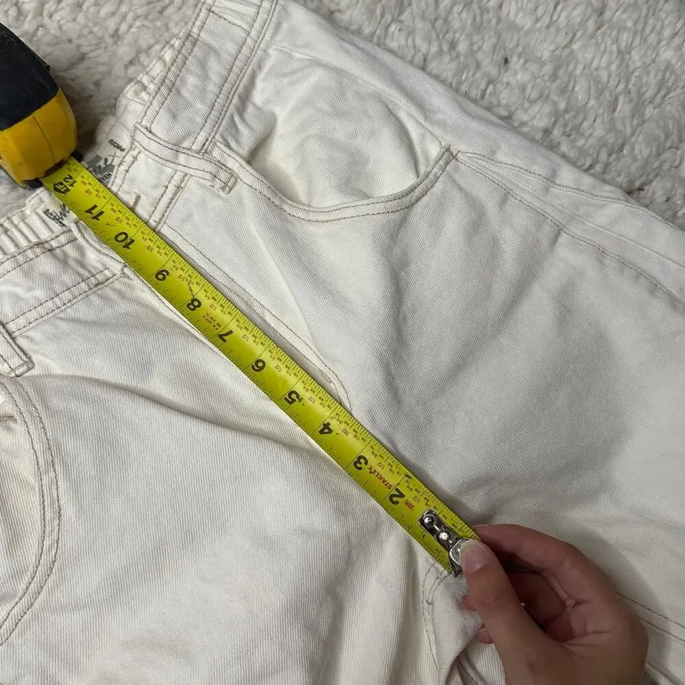 Free People We The Free Extreme Barrel Jeans Cream Off White Wide Leg Cotton